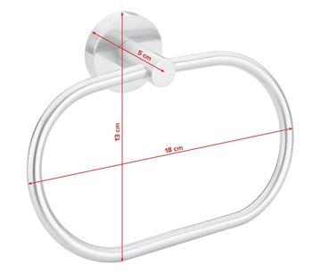 TESA MOON držák ručníku 185 mm, nerez ocel 40308-00000-00 Technický nákres