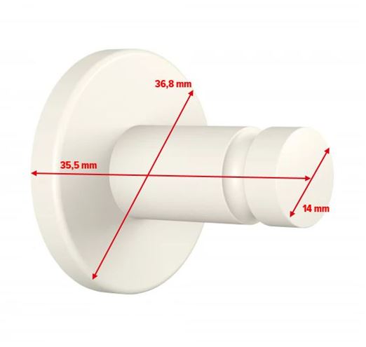 TESA MOON WHITE háček na ručník, bílá 40573-00000-00 Technický nákres