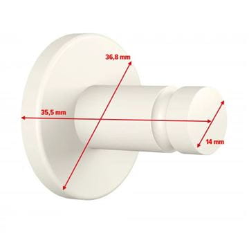 TESA MOON WHITE háček na ručník, bílá 40573-00000-00 Technický nákres