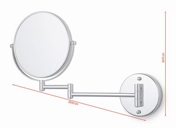 TESA VISIOON kosmetické zrcátko 236 mm, zvětšovací, chrom 40611-00000-00 Technický nákres