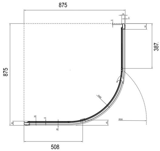 CONCEPT PIVOT STYLE PT-PSKK3 sprchový kout 90x90 cm, R500, pivotové dveře, briht alu/sklo transparen 37677C00Z15 Technický nákres