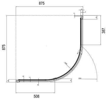 CONCEPT PIVOT STYLE PT-PSKK3 sprchový kout 90x90 cm, R500, pivotové dveře, briht alu/sklo transparen 37677C00Z15 Technický nákres