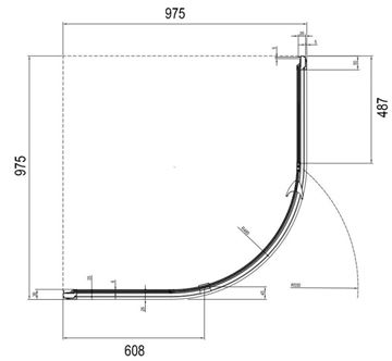 CONCEPT PIVOT STYLE PT-PSKK3 sprchový kout 100x100 cm, R500, pivotové dveře, bright alu/sklo transparent 376AAC00Z15 Technický nákres