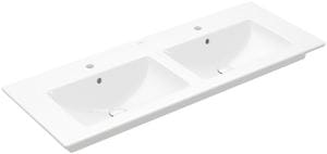 VILLEROY & BOCH VERITY LINE dvojumyvadlo 130 cm, se 2 otvory pro baterie a přepadem, alpská bílá