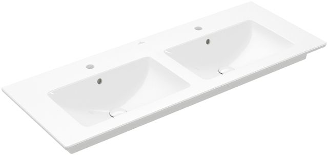 VILLEROY & BOCH VERITY LINE dvojumyvadlo 130 cm, se 2 otvory pro baterie a přepadem, alpská bílá 4A11DL01 Obrázek - Hlavní obrázek