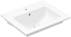 VILLEROY & BOCH VERITY LINE umyvadlo 60 cm, s otvorem pro baterii a přepadem, CeramicPlus, alpská bílá