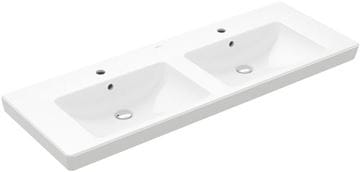 VILLEROY & BOCH VERITY DESIGN 2.0 dvojumyvadlo 130 cm, se 2 otvory pro baterie a přepadem, alpská bílá
