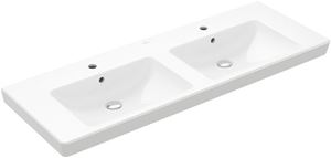 VILLEROY & BOCH VERITY DESIGN 2.0 dvojumyvadlo 130 cm, se 2 otvory pro baterie a přepadem, CeramicPlus