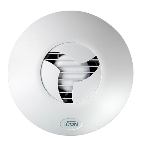 AIRFLOW ICON 60 semiradiální ventilátor 178-150 mm, nástěnný/stropní, se zpětnou klapkou 72002 Obrázek - Hlavní obrázek