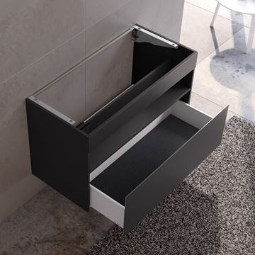 KEUCO STAGELINE skříňka pod umyvadlo 100x49x62,5 cm, 1 zásuvka, 1 police, s osvětlením, matný vulkanit 32872970110 Obrázek - fotka