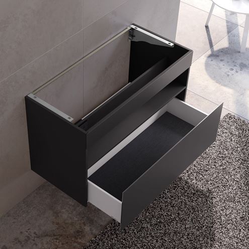 KEUCO STAGELINE skříňka pod umyvadlo 100x49x62,5 cm, 1 zásuvka, 1 police, s osvětlením, matný vulkanit 32872970110 Obrázek - fotka
