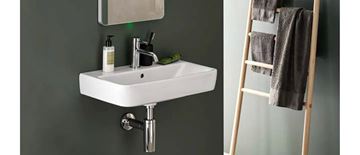 GEBERIT SELNOVA COMPACT umývátko 45 cm, s otvorem pro baterii a přepadem 501.561.00.7 Obrázek - fotka