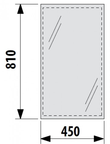 JIKA CLEAR zrcadlo 45x81 cm H4557011731441 Technický nákres
