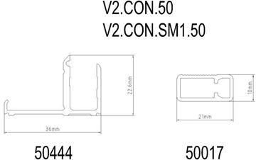 CONCEPT 200 montážní set, černá V2.CON.06 Technický nákres