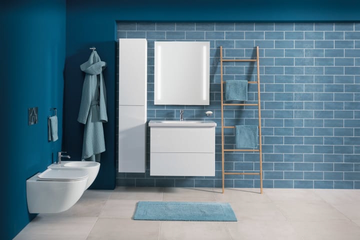 JIKA MIO vysoká skříňka 32,1x31,9x161,8 cm, 2 dvířka, Push-open, lesklá bílá H43J7122305001 Obrázek - fotka