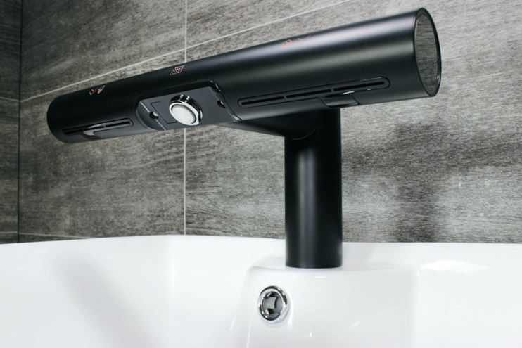JET DRYER AIRTAP 2V1 umyvadlová senzorová baterie, s osoušečem rukou, napájení ze sítě, černá 8596220013408 Obrázek - fotka