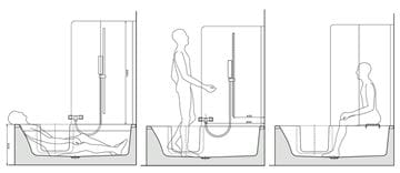 GKI DUOSETLF vana 170x80 cm, s dvířky, se zástěnou a sedátkem, s panelem pro obložení dlaždicemi, akrylát DUOSETLF Obrázek - fotka