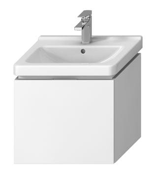 JIKA CUBITO PURE skříňka pod umyvadlo 54x39,9x48 cm, 1 zásuvka, Push-open, lesklá bílá