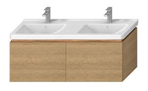 JIKA CUBITO PURE skříňka pod dvojumyvadlo 128x46,7x48 cm, 2 zásuvky, Push-open, dub