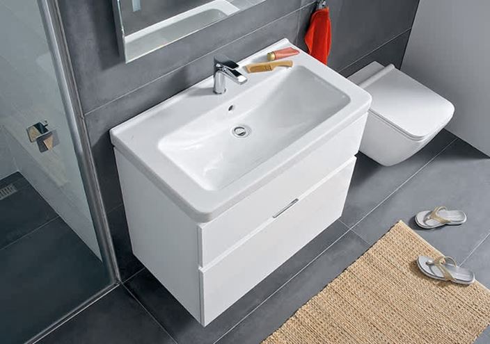 JIKA CUBITO PURE skříňka pod umyvadlo 84x46,7x68,3 cm, 2 zásuvky, Push-open, lesklá bílá H40J4264025001 Obrázek - fotka