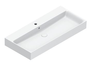 CATALANO PREMIUM umyvadlo 100 cm, s otvorem pro baterii a přepadem, Cataglaze+Silver Titanium