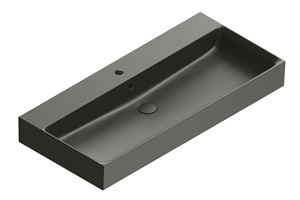 CATALANO PREMIUM umyvadlo 100 cm, s otvorem pro baterii a přepadem, Cataglaze+Silver Titanium, matná černá