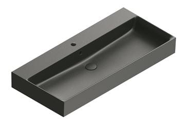 CATALANO PREMIUM umyvadlo 100 cm, s otvorem pro baterii a přepadem, Cataglaze+Silver Titanium, matná černá