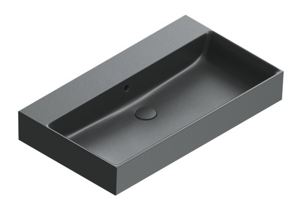 CATALANO PREMIUM umyvadlo 80 cm, s přepadem, Cataglaze+Silver Titanium, matná černá 0220800022 Obrázek - Hlavní obrázek