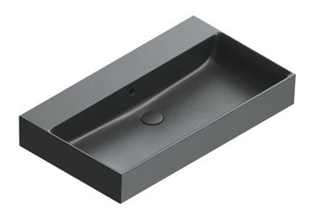 CATALANO PREMIUM umyvadlo 80 cm, s přepadem, Cataglaze+Silver Titanium, matná černá