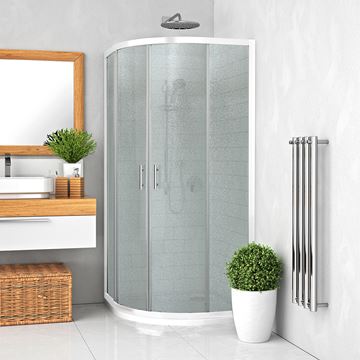 EASY ELR2 800 B sprchový kout 80x80 cm, R550, posuvné dveře, bílá/sklo grape 542-8000000-04-11 Obrázek - fotka