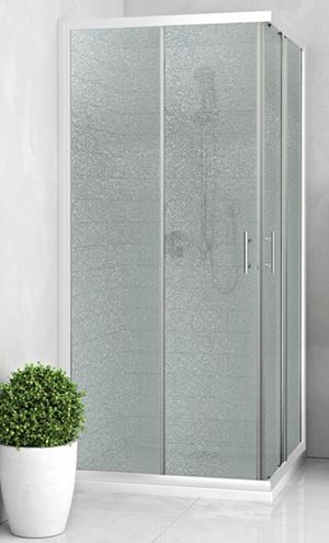 EASY ELS2 900 B/GR sprchový kout 90x90 cm, rohový vstup, posuvné dveře, bílá/sklo grape 543-9000000-04-11 Obrázek - Hlavní obrázek