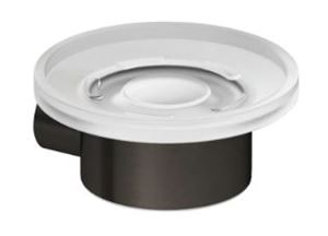 KLUDI VELA R mýdlenka, nástěnná, sklo, kartáčovaný gun metal