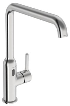 HANSA VANTIS STYLE Hybrid dřezová senzorová baterie, napájení ze sítě, Bluetooth, broušená ocel