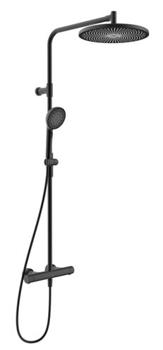 HANSA AURELIA sprchový set s termostatickou baterií, horní sprcha, ruční sprcha se 3 proudy, tyč, hadice, matná černá 4719910333 Obrázek - Hlavní obrázek