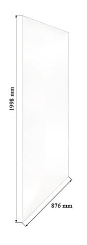 CONCEPT WALK-IN stěna 87,6x199,8 cm, čiré sklo CW0908T Technický nákres