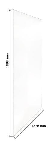 CONCEPT WALK-IN stěna 127,6x199,8 cm, čiré sklo CW1308T Technický nákres