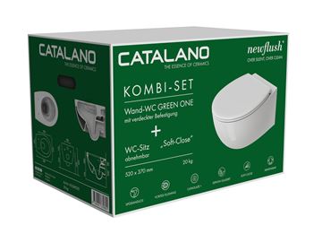 CATALANO GREEN ONE závěsné WC, se SoftClose sedátkem, Silentech splachování, Cataglaze+Silver Titanium VS52RITSET Obrázek - fotka
