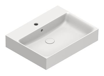 CATALANO PREMIUM umyvadlo 60 cm, s otvorem pro baterii a přepadem, Cataglaze+Silver Titanium, matná bílá