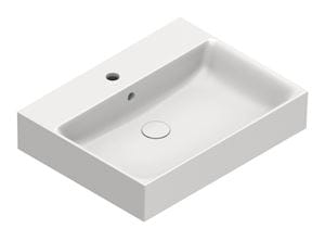 CATALANO PREMIUM umyvadlo 60 cm, s otvorem pro baterii a přepadem, Cataglaze+Silver Titanium, matná bílá
