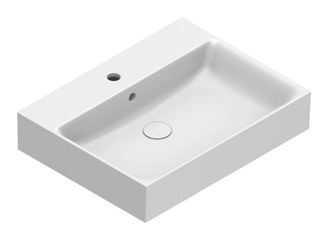 CATALANO PREMIUM umyvadlo 60 cm, s otvorem pro baterii a přepadem, Cataglaze+Silver Titanium, matná bílá 0220601021 Obrázek - Hlavní obrázek
