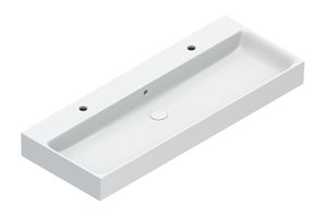 CATALANO PREMIUM umyvadlo 120 cm, se 2 otvory pro baterii a přepadem, Cataglaze+Silver Titanium, matná bílá