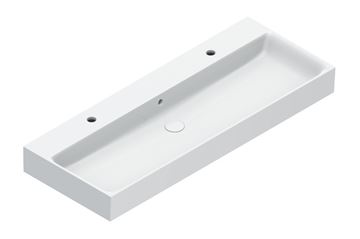 CATALANO PREMIUM umyvadlo 120 cm, se 2 otvory pro baterii a přepadem, Cataglaze+Silver Titanium, matná bílá