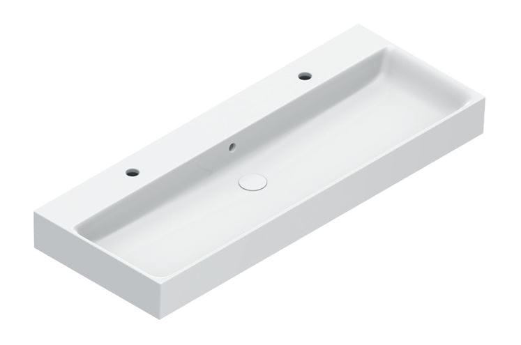 CATALANO PREMIUM umyvadlo 120 cm, se 2 otvory pro baterii a přepadem, Cataglaze+Silver Titanium, matná bílá 0221202021 Obrázek - Hlavní obrázek