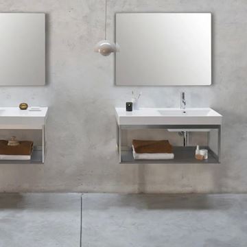 CATALANO ZERO umyvadlo 100 cm, s přepadem, Cataglaze+Silver Titanium 0121030001 Obrázek - fotka
