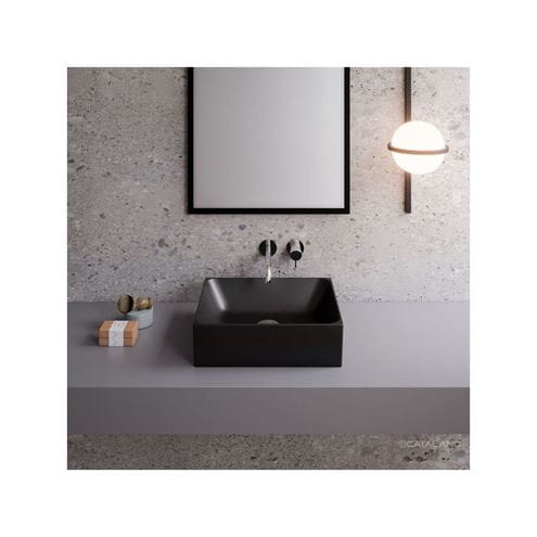 CATALANO PREMIUM umyvadlo 45 cm, bez přepadu, Cataglaze+Silver Titanium, matná černá 0222450022 Obrázek - fotka