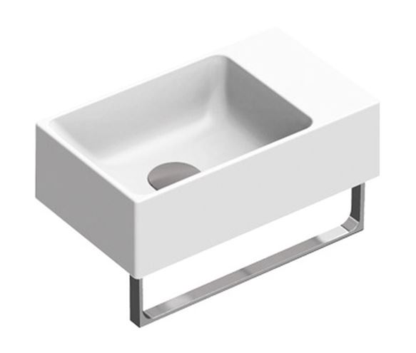 CATALANO PREMIUM umývátko 40 cm, bez přepadu, Cataglaze+Silver Titanium, matná bílá 0220410021 Obrázek - fotka