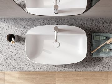 CATALANO ALVEA umyvadlo 60 cm, s otvorem pro baterii, bez přepadu, Cataglaze+Silver Titanium 0625601001 Obrázek - fotka