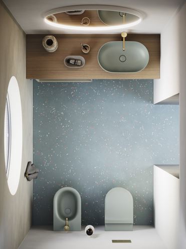 CATALANO SFERA umyvadlová mísa 60 cm, bez přepadu, Cataglaze+Silver Titanium, acqua matt 0522610028 Obrázek - fotka