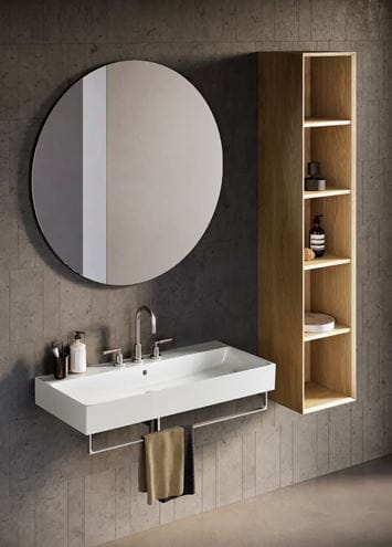 CATALANO PREMIUM umyvadlo 100 cm, s otvorem pro baterii a přepadem, Cataglaze+Silver Titanium, matná černá 0221001022 Obrázek - fotka