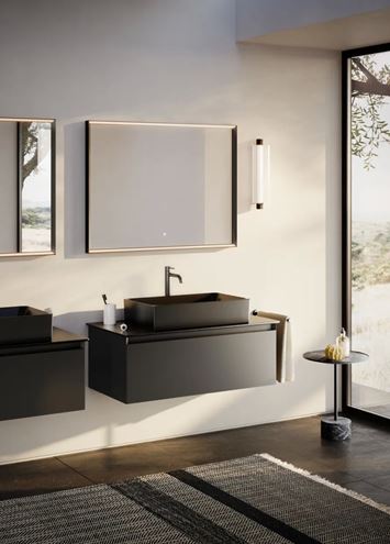 CATALANO PREMIUM umyvadlo 60 cm, bez přepadu, Cataglaze+Silver Titanium, matná černá 0222600022 Obrázek - fotka